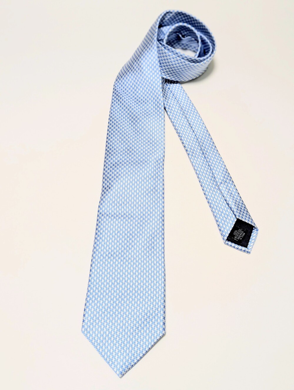 Paul Frederick 100% Silk Light Blue Houndstooth Tie Office Career